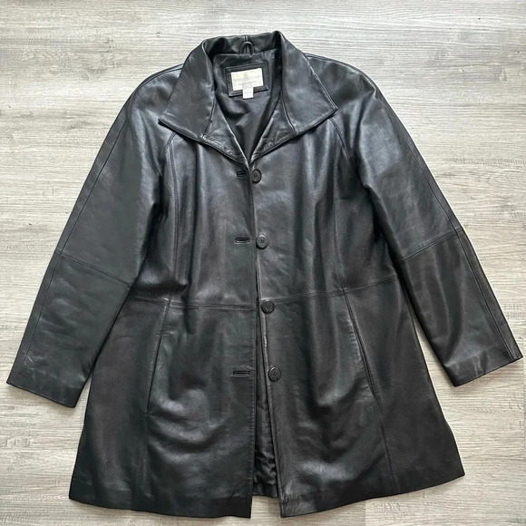 Vintage Worthington genuinely lambskin  Leather jacket Sz L timeless classic - Picture 1 of 4